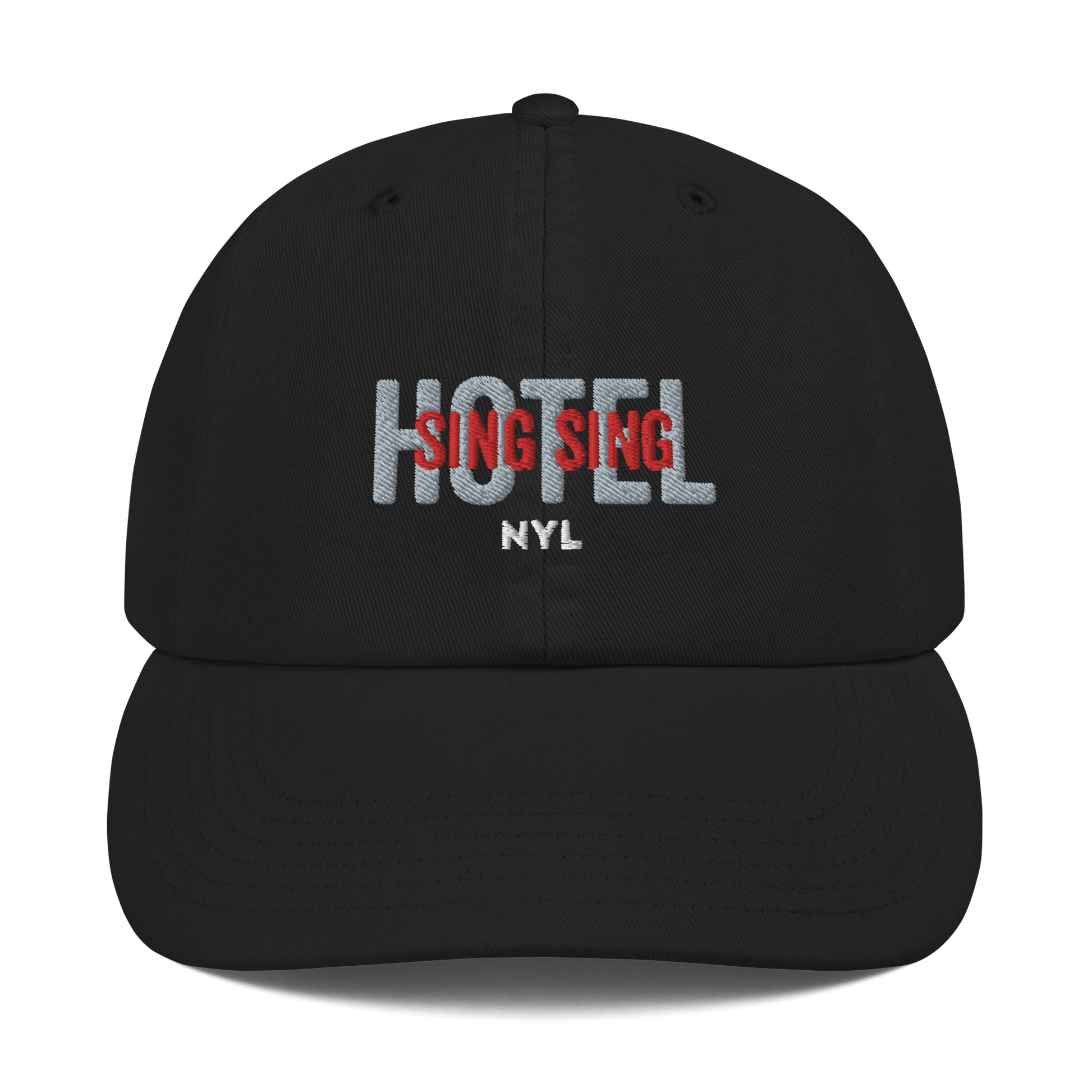 The Sing Sing Hotel Champion Dad Baseball Cap, Black.