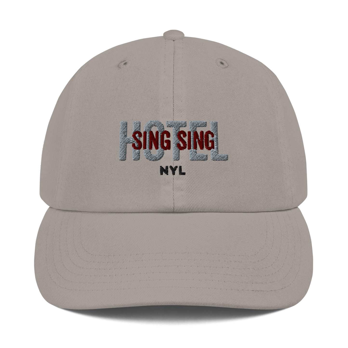 The Sing Sing Hotel Champion Dad Baseball Cap, Grey.