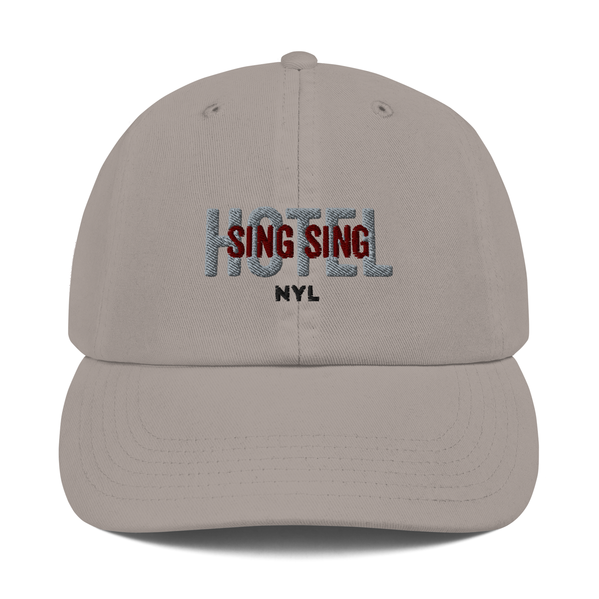 The Sing Sing Hotel Champion Dad Baseball Cap, Grey.