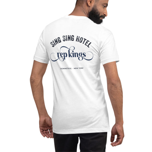 Sing Sing Hotel 013, Rep Kings, Downstate New York, White Cotton T-Shirt.